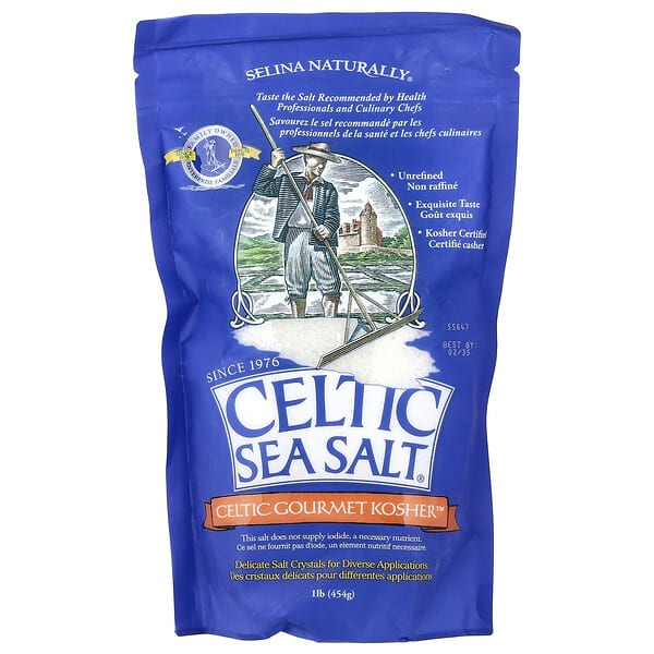 Celtic Sea Salt, Celtic Gourmet Kosher™ ขนาด 1 ปอนด์ (454 ก.)