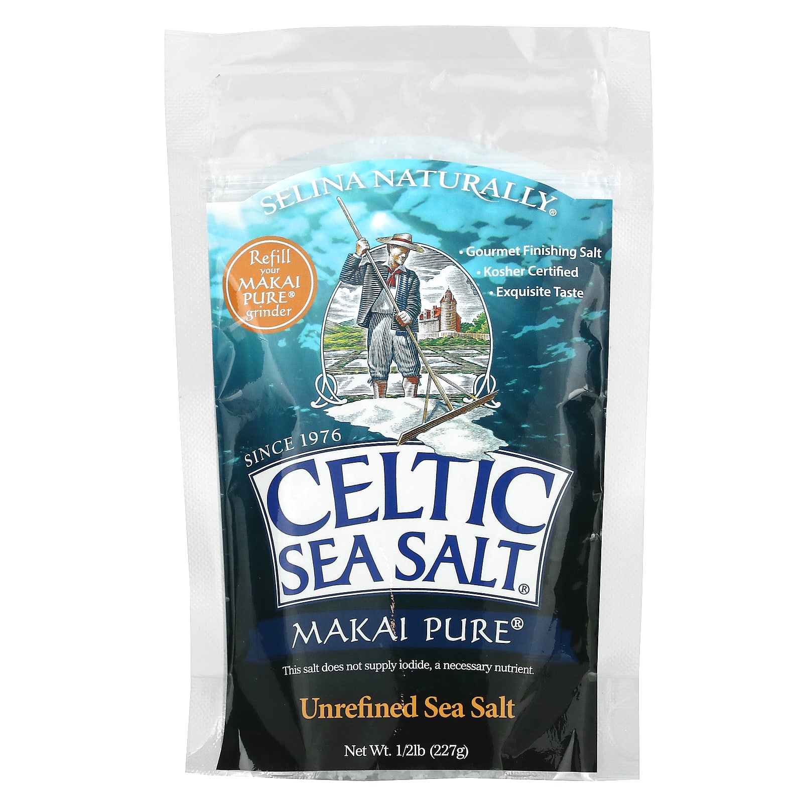 Celtic Sea Salt, Makai Pure, Unrefined Sea Salt, 1/2 lb (227 g)
