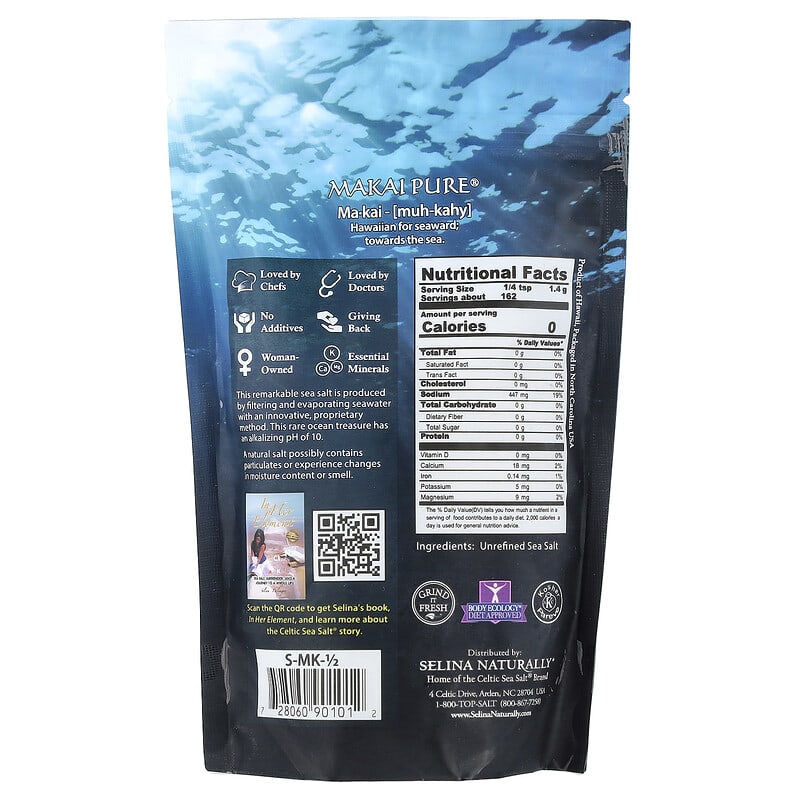 Makai Pure®, Unrefined Sea Salt, 1/2 lb (227 g)