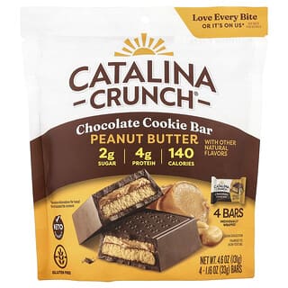 Catalina Crunch, Chocolate Cookie Bar, Peanut Butter, 4 Bars, 1.16 oz (33 g) Each