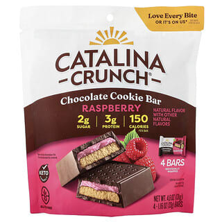 Catalina Crunch, Chocolate Cookie Bar, Raspberry , 4 Bars, 1.16 oz (33 g) Each