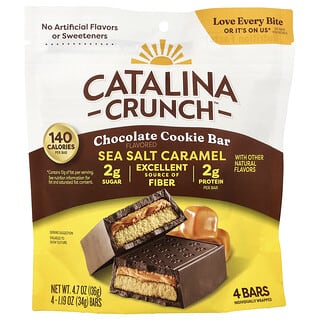 Catalina Crunch, Шоколадное печенье, морская соль и карамель, 4 батончика, 34 г (1,19 унции)