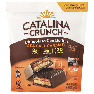 Catalina Crunch, Шоколадное печенье, морская соль и карамель, 4 батончика, 34 г (1,19 унции)
