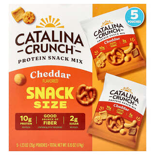 Catalina Crunch, протеїнова снекова суміш, чеддер, 5 пакетиків по 35 г (1,23 унції)