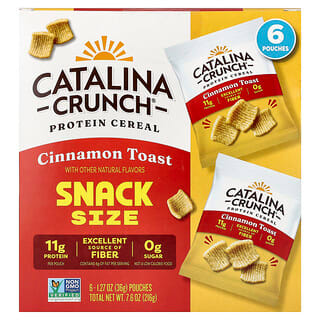 Catalina Crunch, протеїн із злаками, для снеків, тост із корицею, 6 пакетиків по 36 г (1,27 унції)
