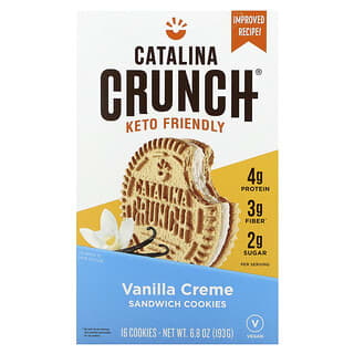 Catalina Crunch, Biscoitos Cetogênicos, Creme de Baunilha, 16 Biscoitos, 193 g (6,8 oz)