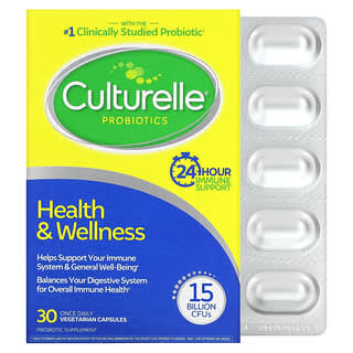 Culturelle, Probiotics, Health & Wellness, 15 Billion CFUs, 30 Once Daily Vegetarian Capsules