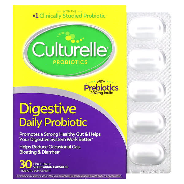 Culturelle‏, Probiotics, Digestive Daily Probiotic, 10 Billion CFUs, 30 Once Daily Vegetarian Capsules