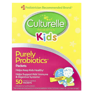 Culturelle, Niños, Purely Probiotics, Probióticos, 1 año en adelante, Sin sabor, 50 sobres individuales