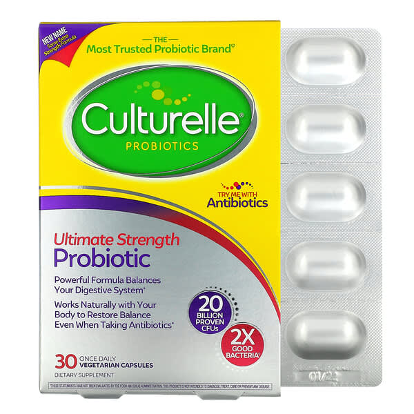 Culturelle, Пробиотик максимальной эффективности, 20 млрд КОЕ, 30 вегетарианских капсул