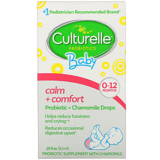 Culturelle, 益生菌，嬰兒，平靜+舒適，益生菌+洋甘菊滴劑，0-12 個月，0.29 液量盎司（8.5 毫升）