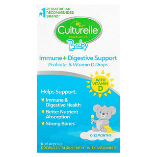 Culturelle, Probiotics, Baby, Immune + Digestive Support, Probiotic & Vitamin D Drops,  0-12 Months, 0.3 fl oz (9 ml)