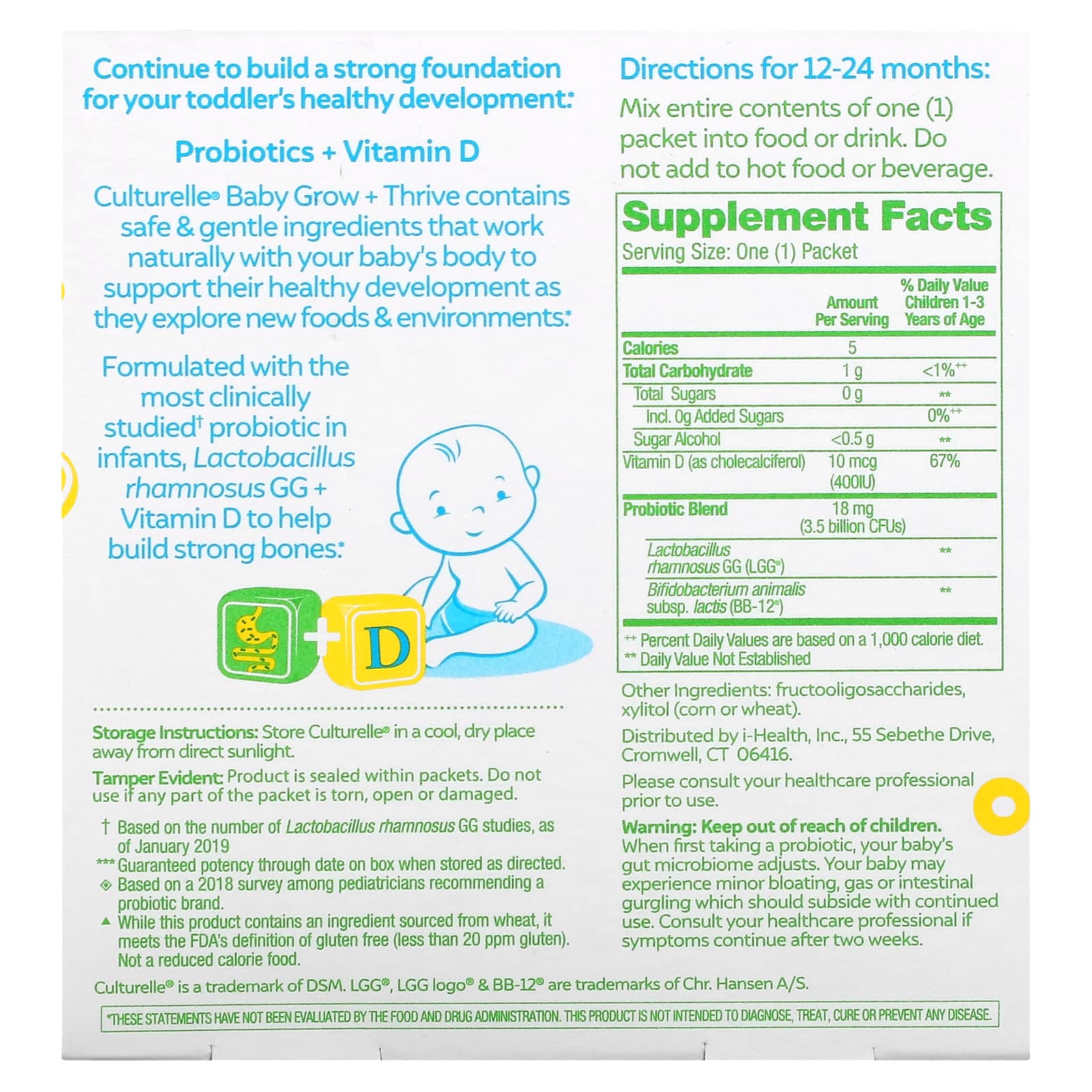 Culturelle, Probiotics, Baby, Grow + Thrive, Probiotics + Vitamin D