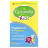 Culturelle, Barn, multivitamin + probiotiske tyggetabletter, 3+ år, naturlig fruktpunch, 50 tyggetabletter