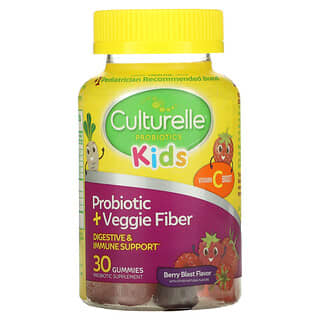 Culturelle, Kids, Probiotic + Veggie Fiber Gummies, Berry Blast , 30 Gummies