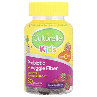 Culturelle, Kids, Probiotic + Veggie Fiber Gummies, Berry Blast , 30 Gummies