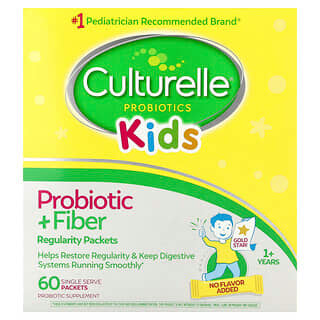 Culturelle, Kids, Probiotic + Fibre, 1+ Years, Unflavoured, 60 Single Serve Packets
