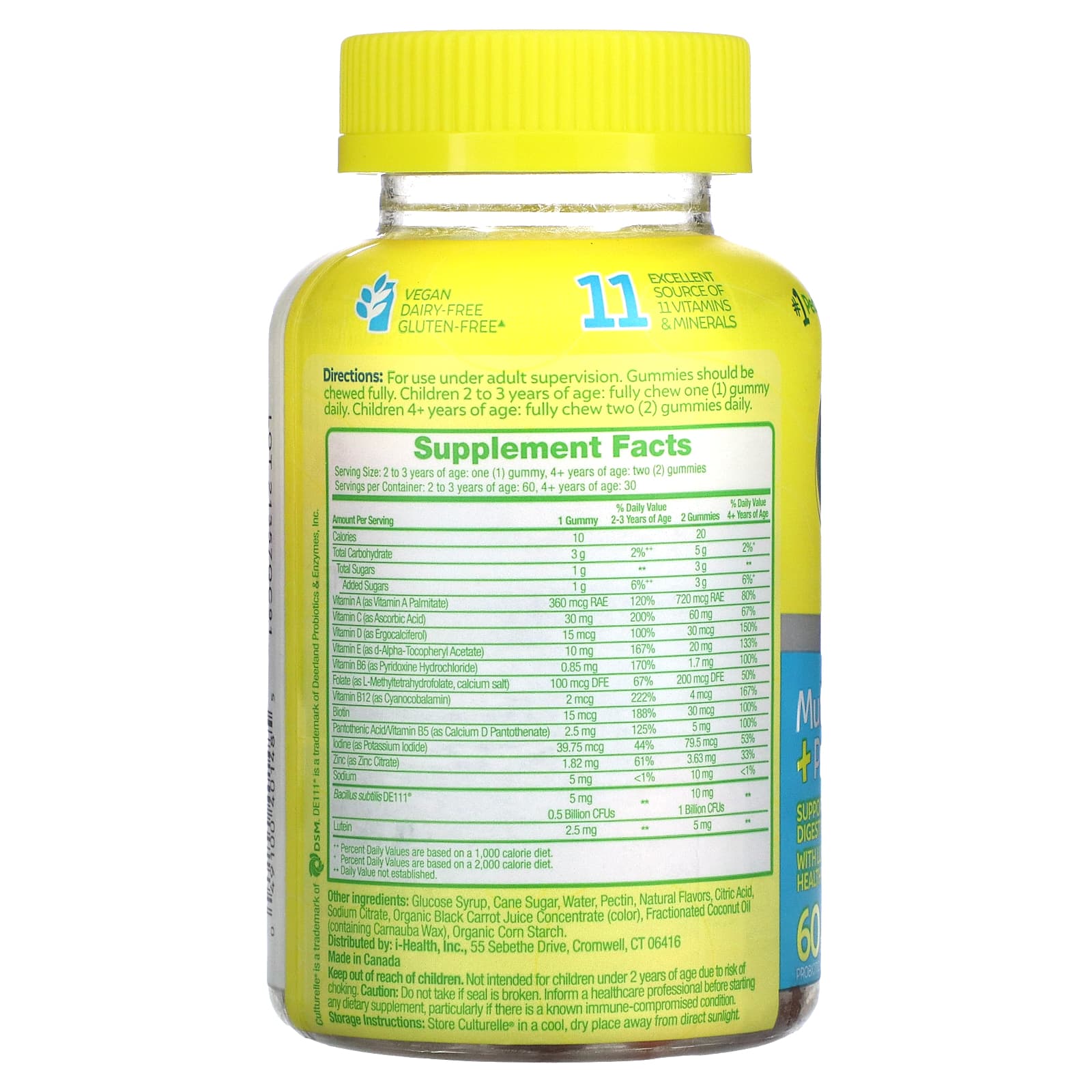 Culturelle, Kids Probiotics, Multivitamin + Probiotic, PeachOrange