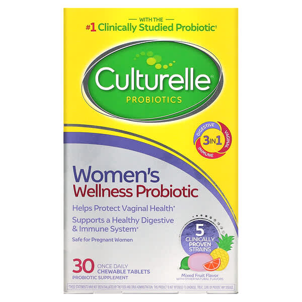 Culturelle, 益生菌，女性健康益生菌，混合水果，30 片咀嚼片