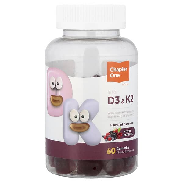 Zahler, Chapter One™, Vitamin D3 & K2 Gummies, Mixed Berries, 60 Gummies