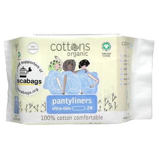 Cottons, 100% Algodão Confortável, Pantyliners, Ultrafinos, 24 Forros