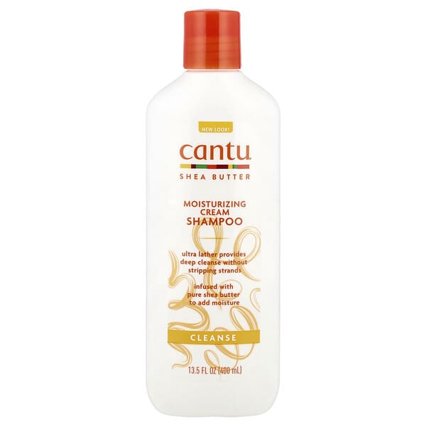 Cantu, 시어버터, 모이스처라이징 크림 샴푸, 400ml(13.5fl oz)