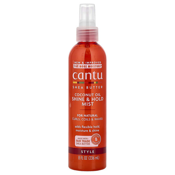 Cantu, 시어버터, 코코넛오일 샤인 앤 홀드 미스트, 236ml(8fl oz)