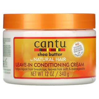 Cantu, Manteca de karité para cabello natural, Crema acondicionadora sin enjuague, 340 g (12 oz)