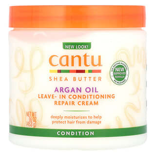 Cantu, Argan Oil Leave-In Conditioning Repair Cream, Leave-In Conditioning Repair Creme mit Arganöl, 453 g (16 oz.)