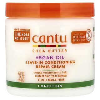 Cantu, Crème revitalisante et réparatrice sans rinçage à l'huile d'argan, 453 g