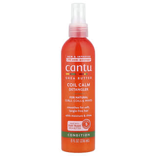 Cantu, シアバター コイルカーム デタングラー、自然なカール、巻き髪、ウェーブ用、236ml（8液量オンス）