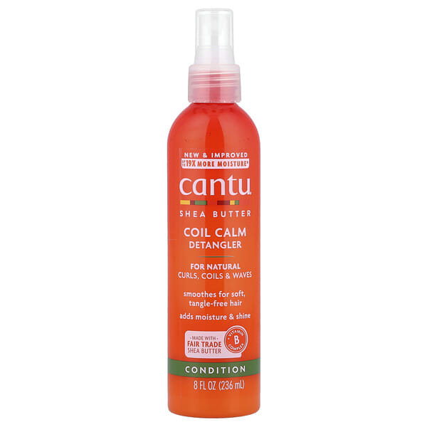 Cantu, 시어버터 코일 캄 디탱글러, 천연 컬, 코일 및 웨이브용, 236ml(8fl oz)