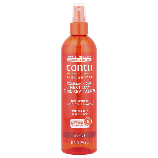 Cantu, 시어버터, 컴백 컬 넥스트 데이 컬 리바이탈라이저, 자연스러운 컬, 컬 & 웨이브, 355ml(12fl oz)