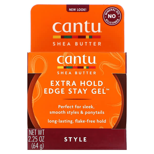 Cantu, 天然秀髮用乳木果油，特強型邊緣保持髮膠，2.25 盎司（64 克）