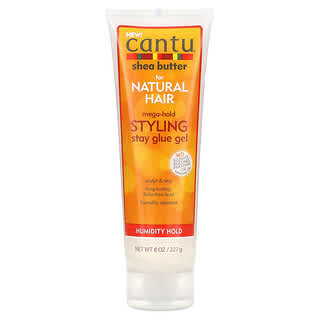 Cantu, Shea Butter for Natural Hair, Mega-Hold Styling Stay Glue Gel, 8 oz (227 g)