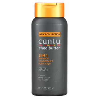 Cantu, Men's Collection, Shea Butter 3 In 1 Shampoo, Conditioner, Body Wash, 13.5 fl oz (400 ml)