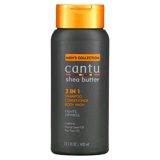 Cantu, Men's Collection, Sheabutter 3 in 1 Shampoo, Conditioner, Duschgel, 400 ml (13,5 fl. oz.)