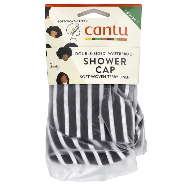 Cantu, 테리 소프트 직물 안감 샤워캡, 프리 사이즈, 뚜껑 1개