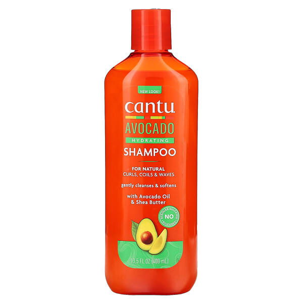 Cantu, 아보카도 하이드레이팅 샴푸, 천연 컬, 땋은머리 및 웨이브용, 400ml(13.5fl oz)