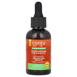 Cantu, Strengthening, Biotin-Infused Hair & Scalp Oil, With Tea Tree, Peppermint & Avocado, 2 fl oz (59 ml)