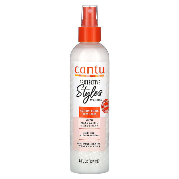 Cantu‏, "Protective Styles מאת Angela, מכשיר מרכך ומתיר קשרים, לפאות, צמות, אריגה ולוקוס, 237 מ""ל (8 אונקיות נוזל)"