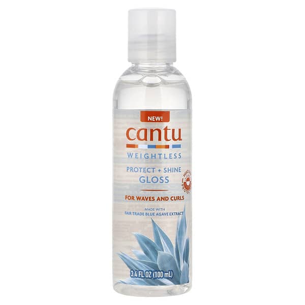 Cantu, 중량, 프로텍트 + 샤인 글로스, 웨이브 및 컬용, 100ml(3.4fl oz)
