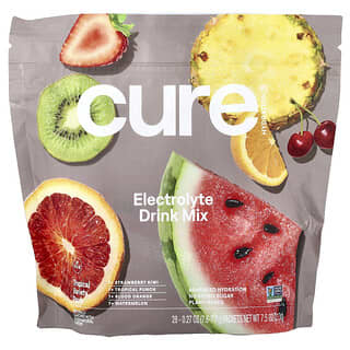 Cure Hydration, Campuran Minuman Elektrolit, Kemasan Varietas Tropis, 28 Bungkus, 213 g 7,5 ons