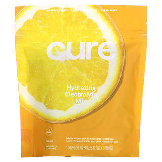 Cure Hydration, Mezcla de electrolitos hidratante, Naranja, 14 sobres, 8,3 g (0,29 oz) cada uno