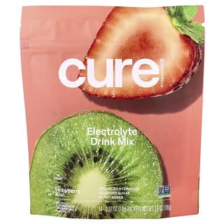 Cure Hydration, Campuran Minuman Elektrolit, Kiwi Stroberi, 14 Bungkus, Masing-Masing 7,7 g (0,27 ons)