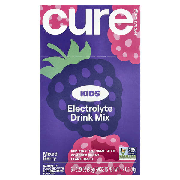 Kids, Electrolyte Drink Mix, Mixed Berry, 6 Packets, 0.29 oz (8.3 g) Each