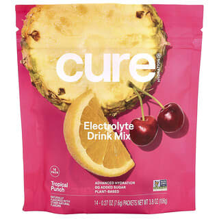 Cure Hydration, Electrolyte Drink Mix, Tropical Punch, 14 Packets, 0.27 oz (7.6 g) Each