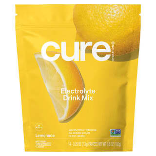 Cure Hydration, Mélange électrolytique hydratant, Limonade, 14 sachets, 7,3 g pièce