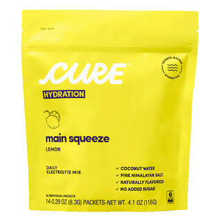 Cure Hydration, Daily Electrolyte Mix, Main Squeeze Lemon, 14 Individual Packs, 0.29 oz (8.3 g) Each