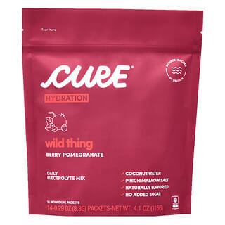 Cure Hydration, Daily Electrolyte Mix, Wild Thing Berry Pomegranate, 14 Individual Packs, 0.29 oz (8.3 g) Each